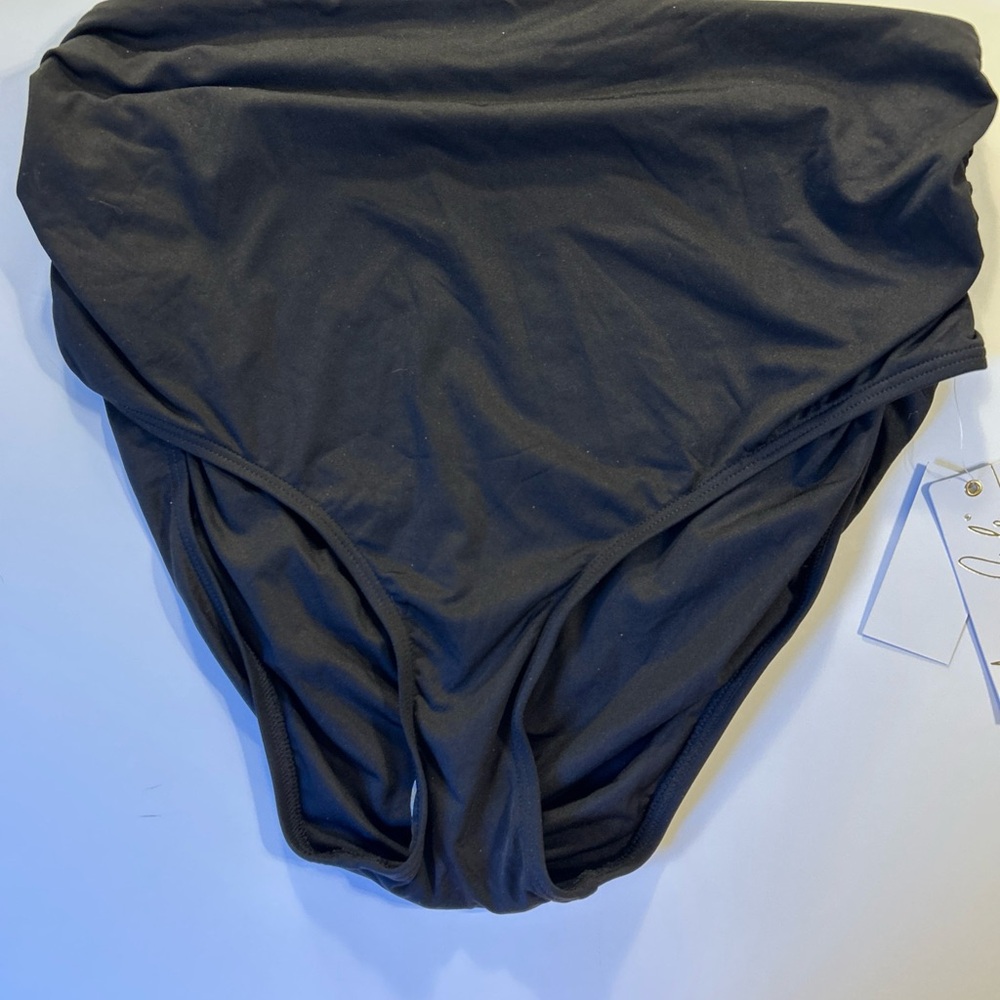 Anne Cole Ladies Black Convertible High Waist Swim Bottom Size 20W -2XL NWT